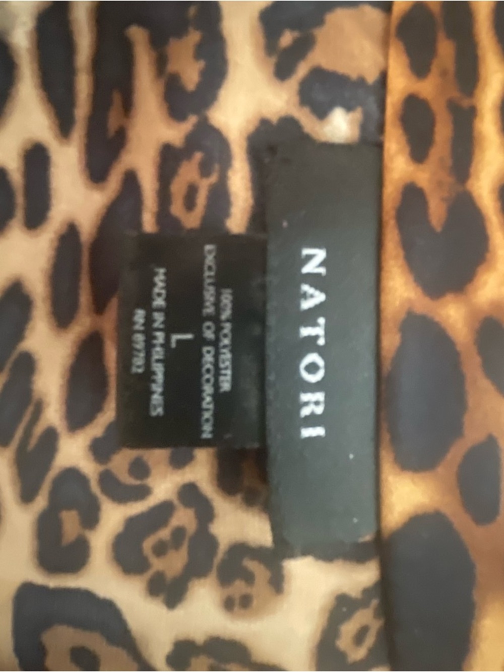 NATORI Leopard Print Satin Pajama Set - Brown & Black L - $40 - Picture 9 of 9